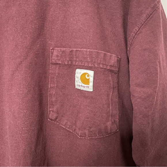 Carhartt K87PRT Loose Fit Heavyweight Burgundy Pocket T-Shirt // M - Picture 2 of 5